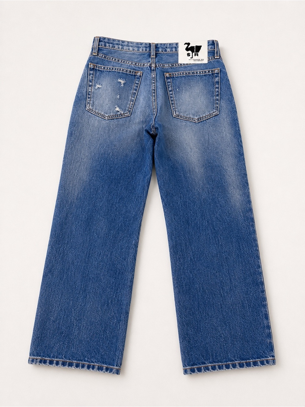 Sandrine Rose Jeans Size 31 NWT High Rise Wide Leg Straight Denim Distressed - Picture 2 of 6